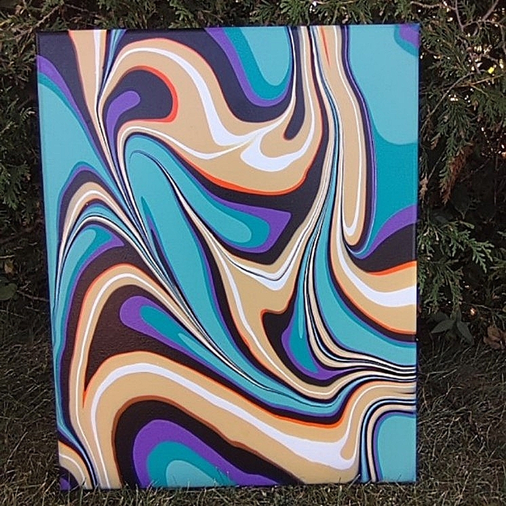 16x20 Gallery Wrapped, Original acrylic abstract Flow art